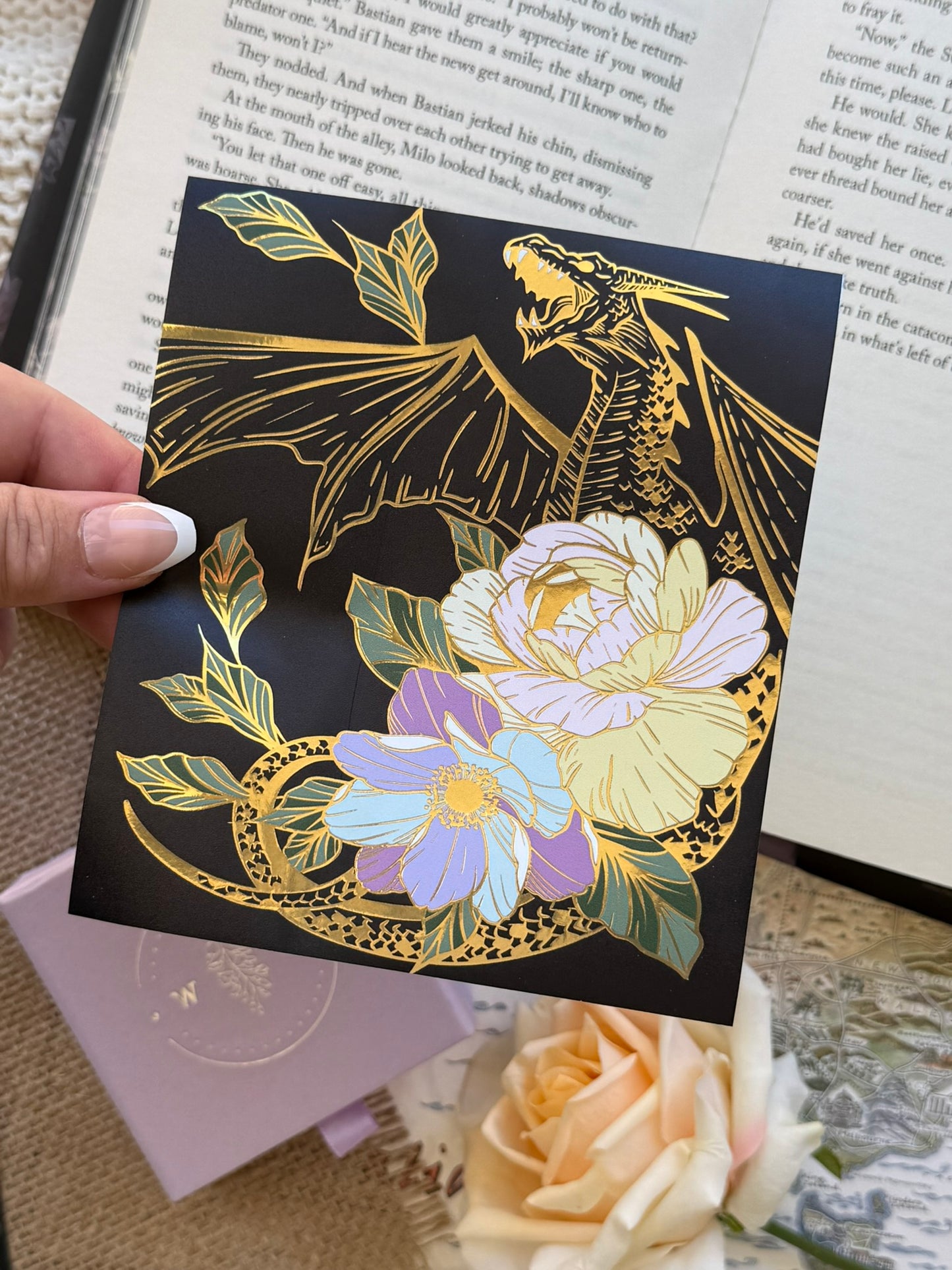 PREORDER Floral Dragon E-Reader Insert
