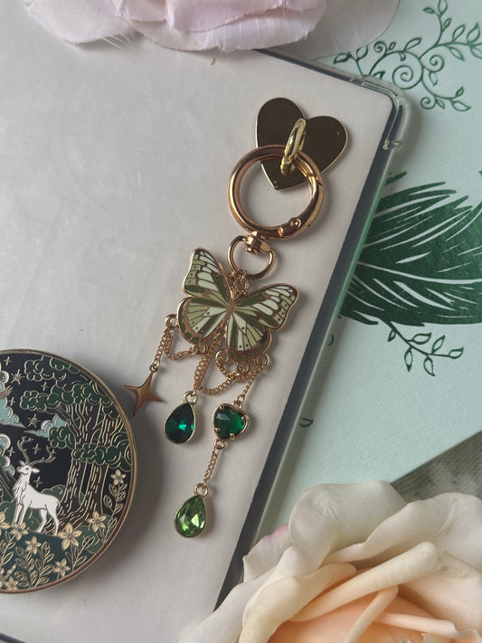 Green Butterfly E-reader and Bag Charm