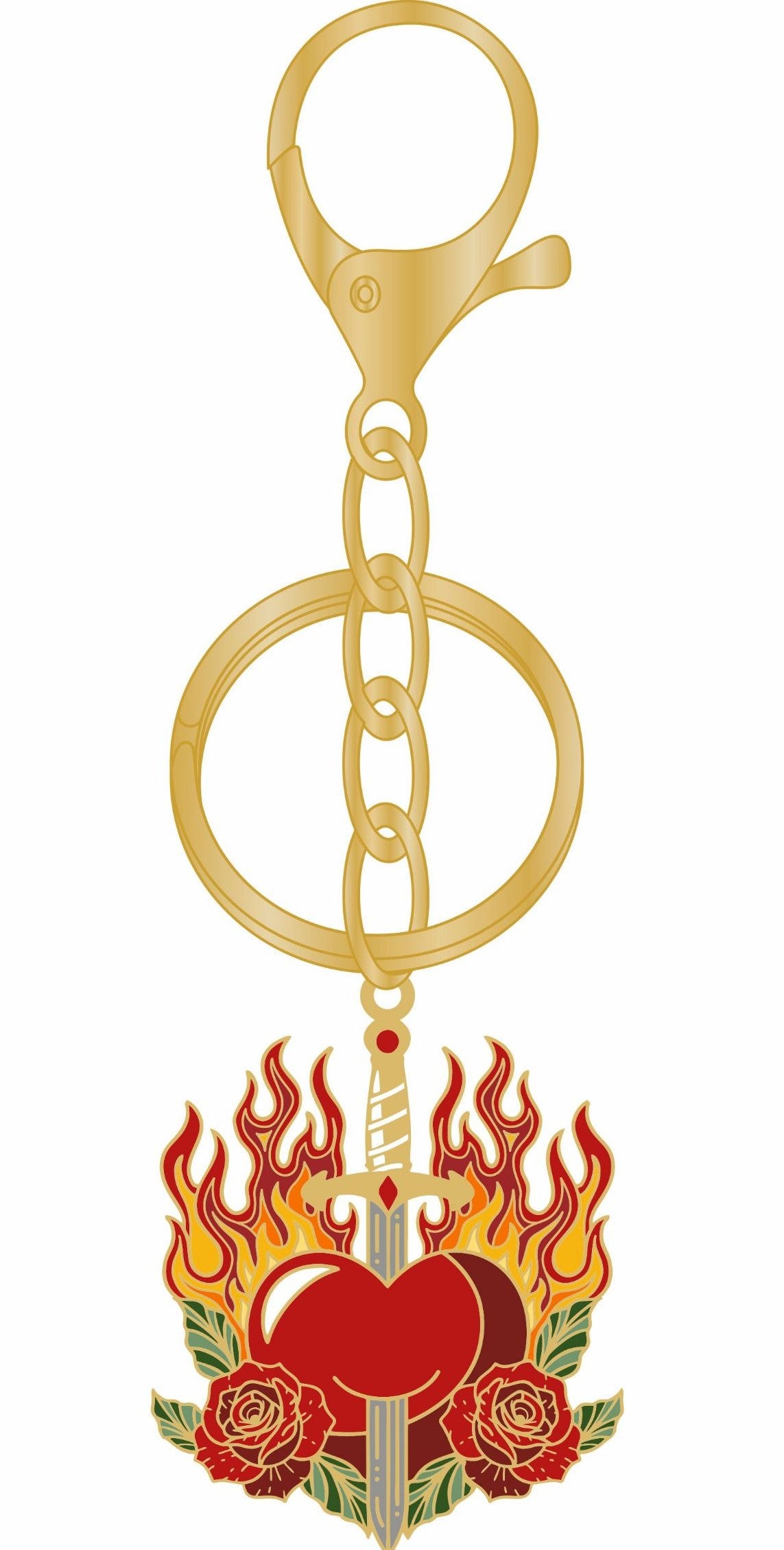PREORDER- Heart of Flame Keychain