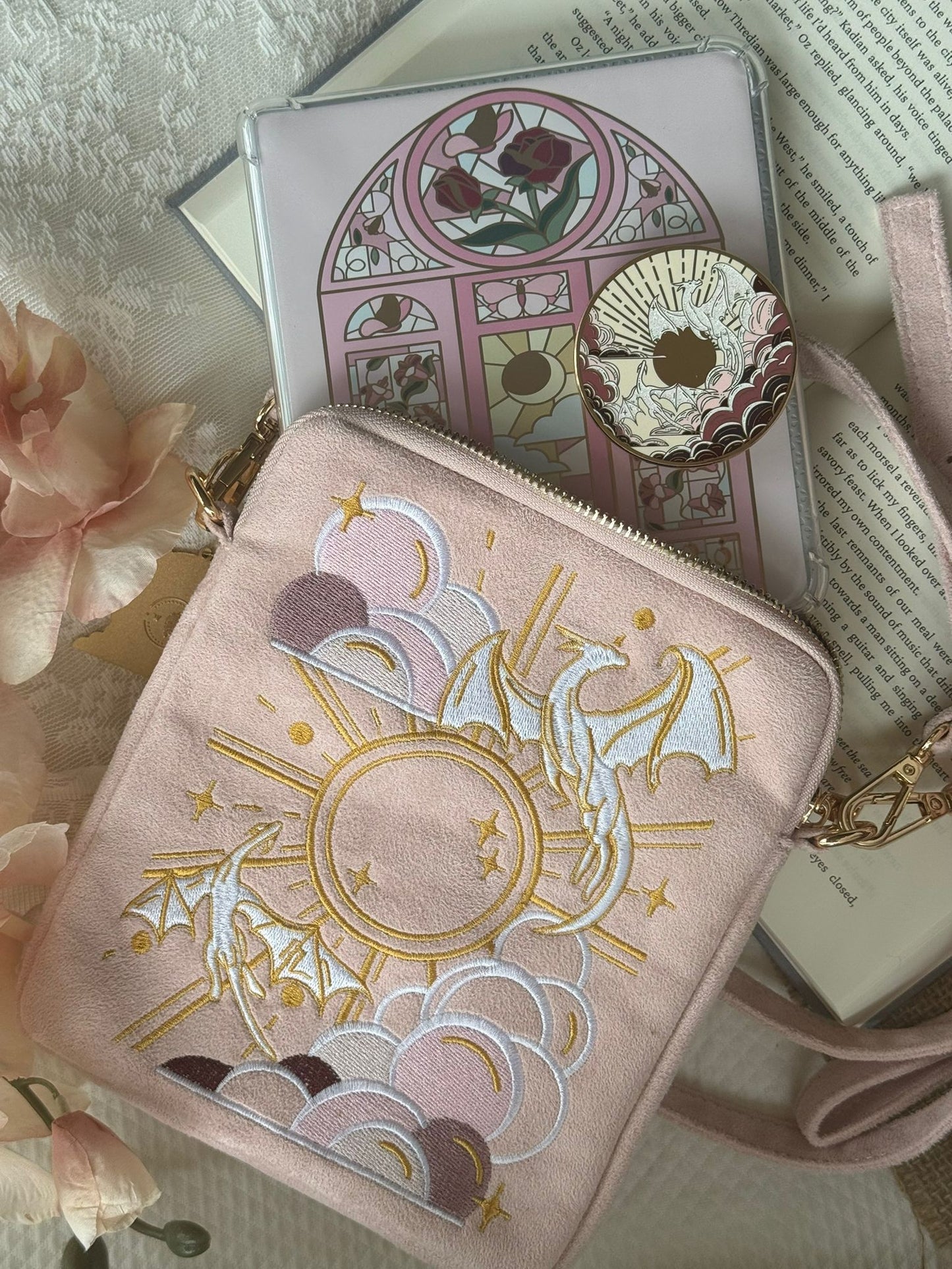 PRE-ORDER Dragonheart Pink Luxe E-Reader Carrier Bag