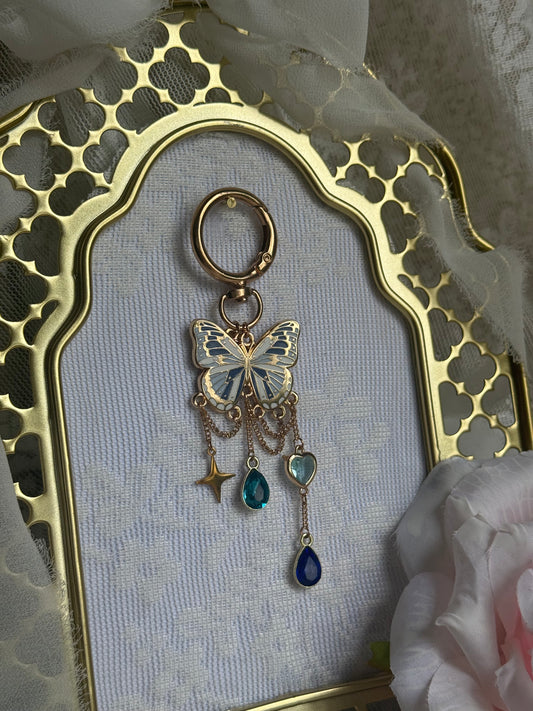 Blue Butterfly E-reader and Bag Charm