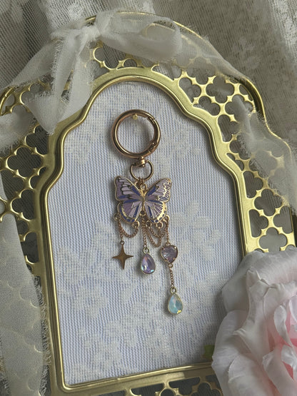 Purple Butterfly E-reader and Bag Charm
