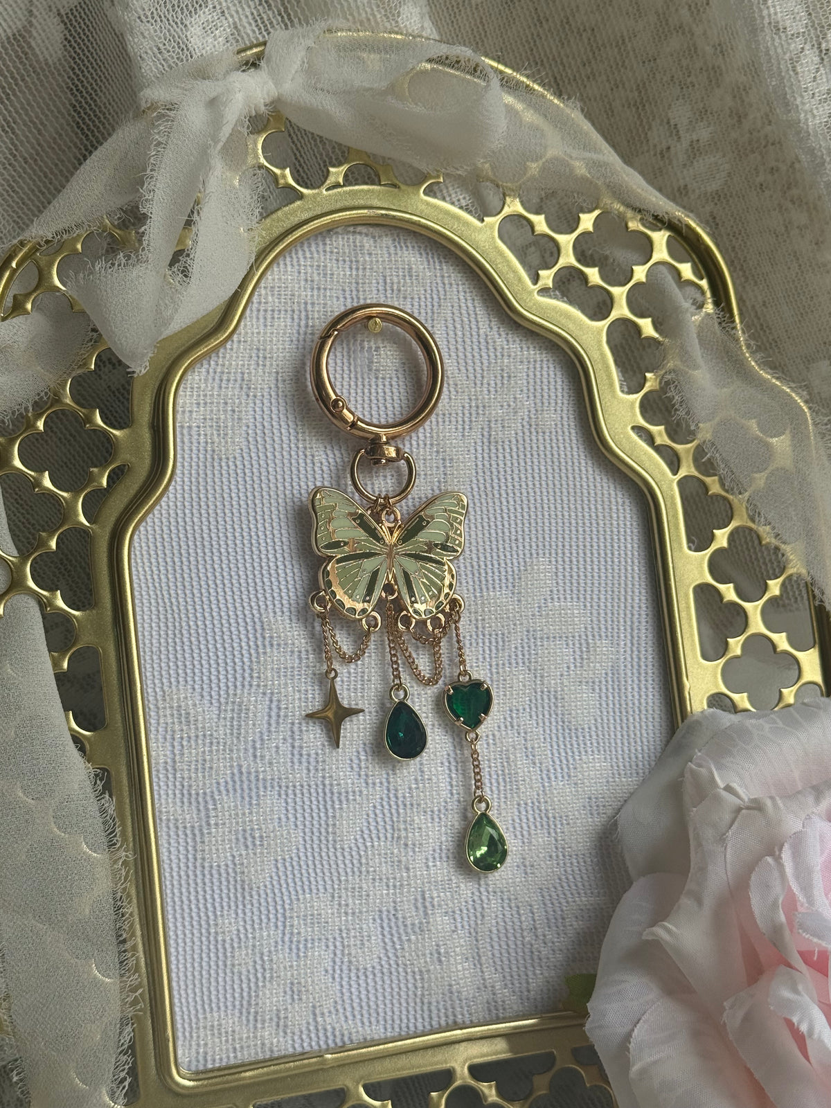 Green Butterfly E-reader and Bag Charm