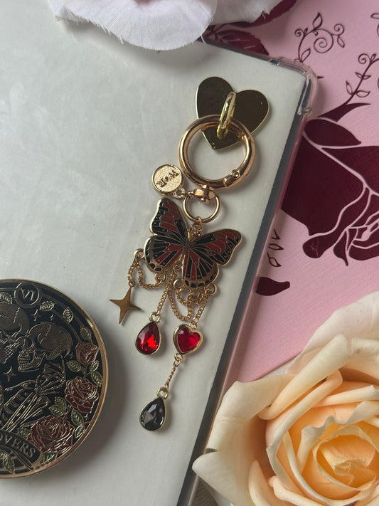 Red Butterfly E-reader and Bag Charm