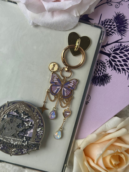 Purple Butterfly E-reader and Bag Charm