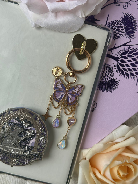 Purple Butterfly E-reader and Bag Charm